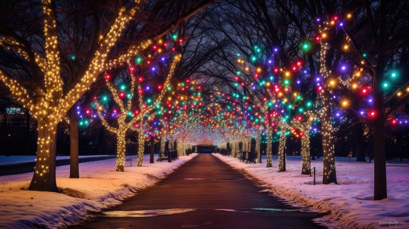 Christmas Lights Hanging in Kansas City, KS
