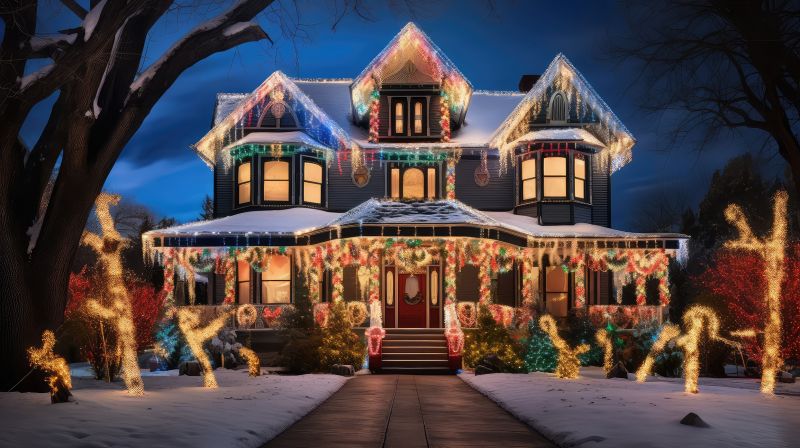 Christmas Lights Hanging in Alpharetta, GA
